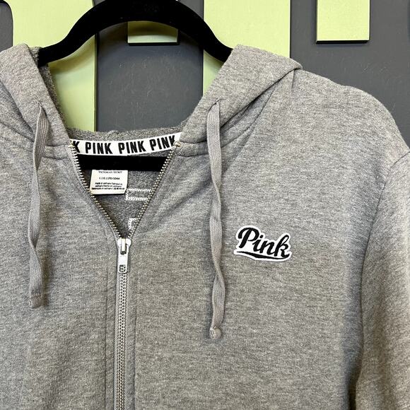 Victoria's Secret PINK Full Zip Gray Jacket Large - Picture 3 of 4